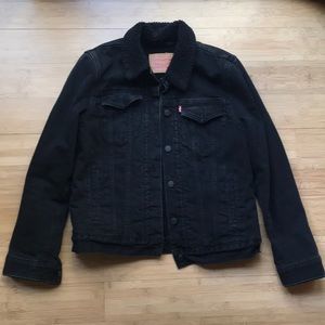 Levi’s Sherpa Black Denim Jacket